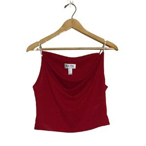 Lori Ann Petite Red Crop Top Jewel Straps Size 9/10
